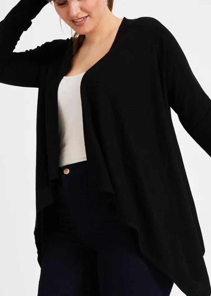 Phase Eight Freya Sheer Knit Cardigan Black Women Knitwear
