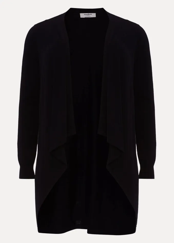 Phase Eight Freya Sheer Knit Cardigan Black Women Knitwear