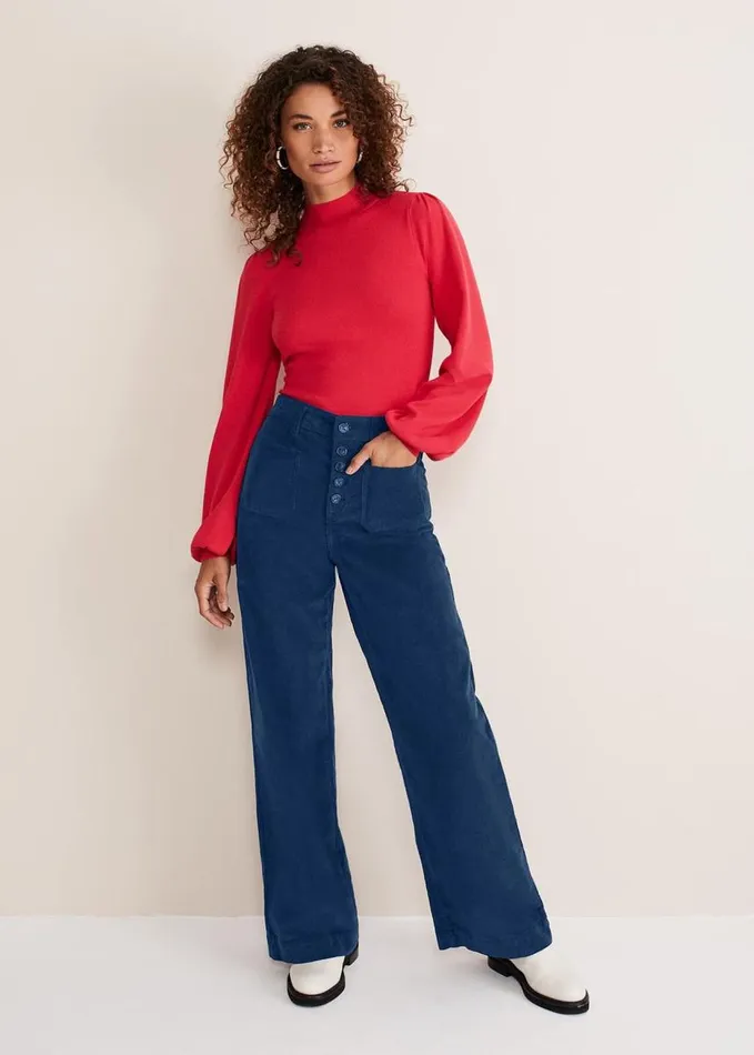 Phase Eight Gemma Balloon Sleeve Fine Knit Jumper Hot Pink Women Knitwear