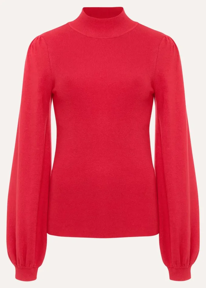 Phase Eight Gemma Balloon Sleeve Fine Knit Jumper Hot Pink Women Knitwear