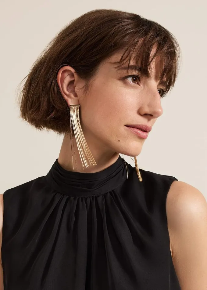 Phase Eight Gold Shoulder Duster Drop Earring Gold Women Jewellery