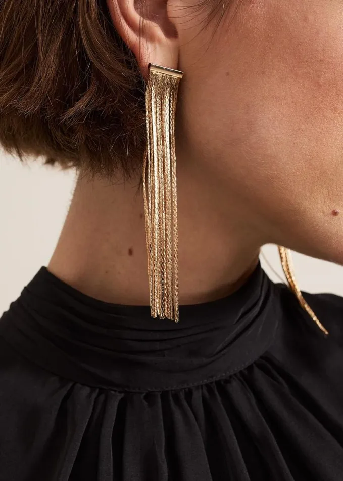 Phase Eight Gold Shoulder Duster Drop Earring Gold Women Jewellery