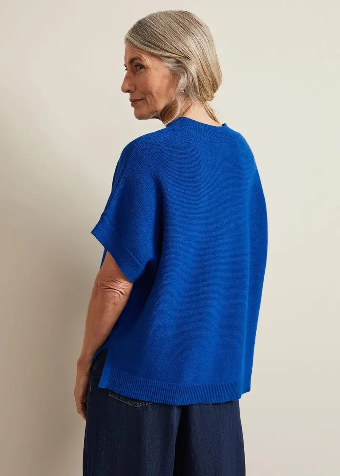 Phase Eight Grace Sleeveless Tabard Top Cobalt Women Knitwear