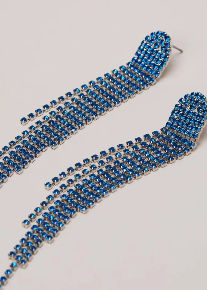 Phase Eight Graduated Stone Drop Earrings Blue Women Jewellery