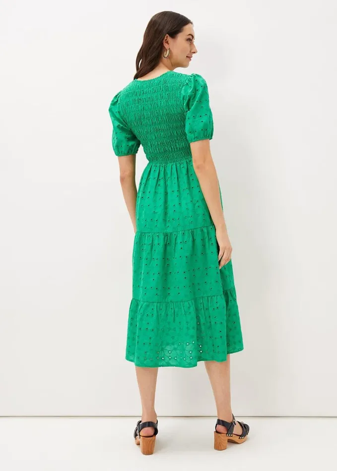 Phase Eight Gretta Broderie Dress Green Women Dresses