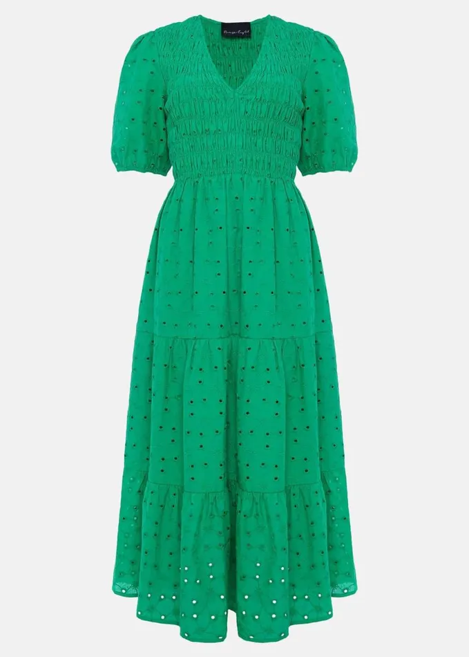 Phase Eight Gretta Broderie Dress Green Women Dresses