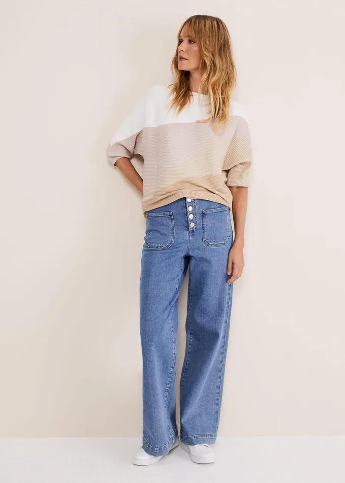 Phase Eight Henly Contour Colourblock Knit Pinks Women Knitwear