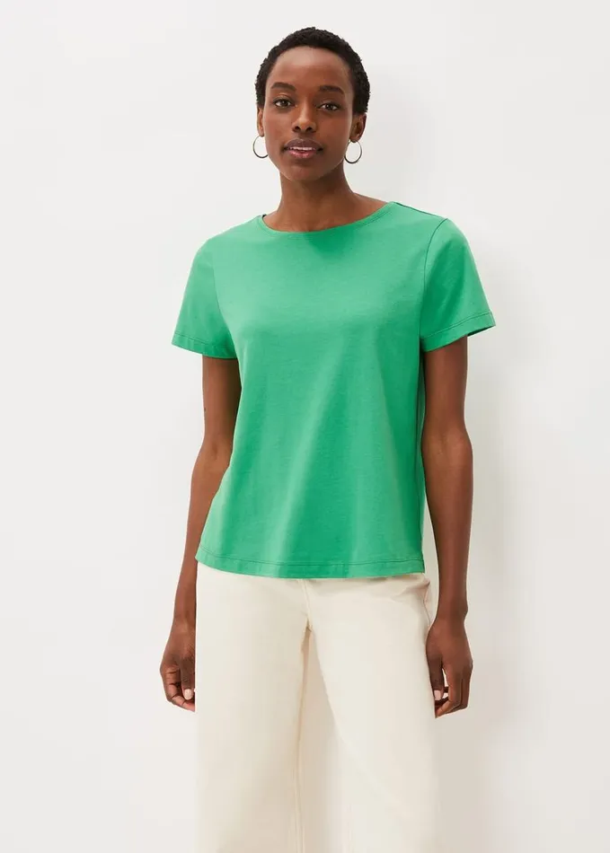 Phase Eight Huntly Stitch Detail TShirt Emerald Women Tops and TShirts