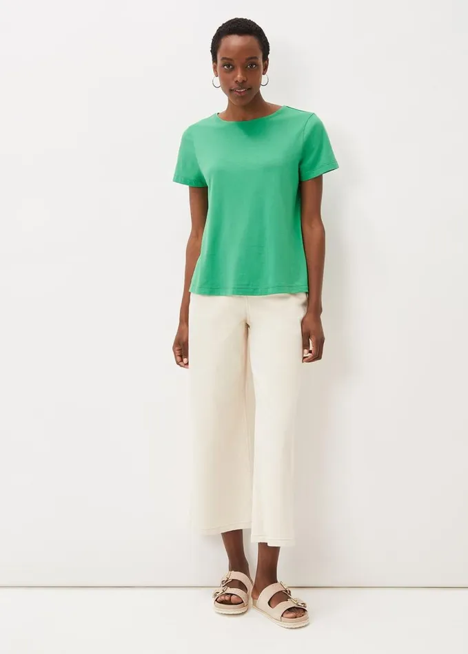 Phase Eight Huntly Stitch Detail TShirt Emerald Women Tops and TShirts