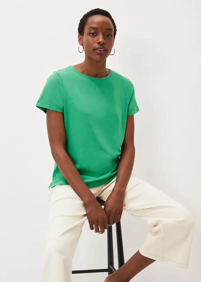 Phase Eight Huntly Stitch Detail TShirt Emerald Women Tops and TShirts