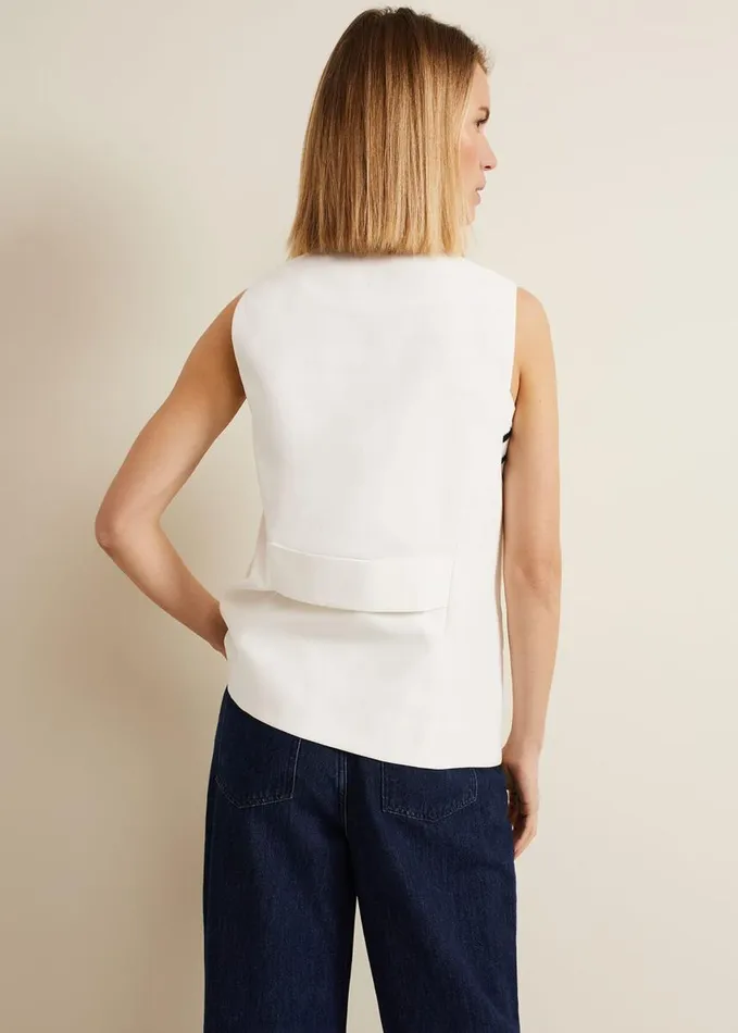Phase Eight Inara White Longline Waistcoat White Women Jackets