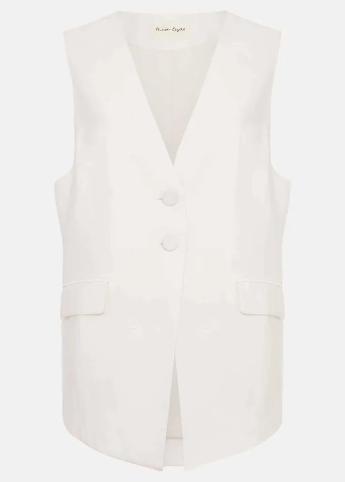 Phase Eight Inara White Longline Waistcoat White Women Jackets
