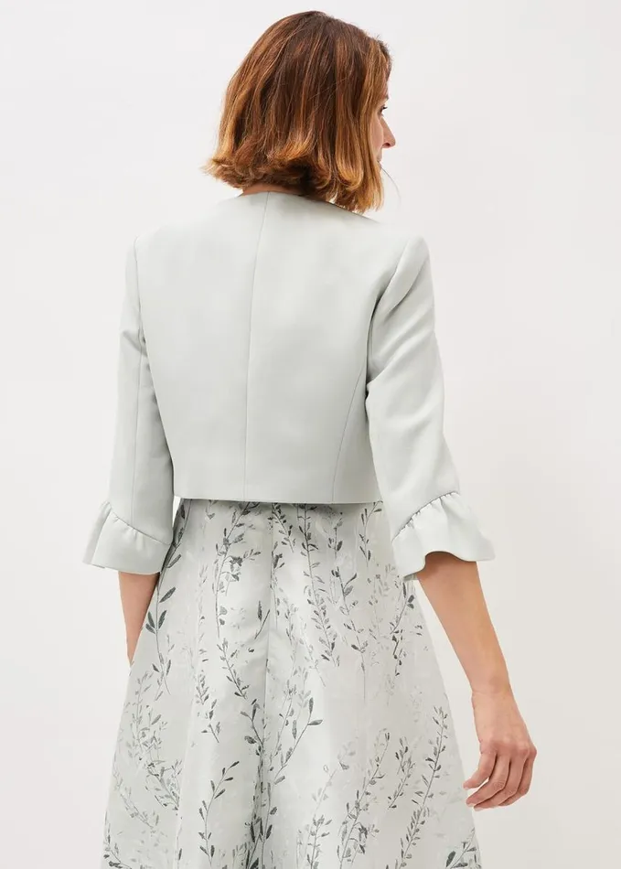 Phase Eight Inez Frill Cuff Occasion Jacket Eau De Nil Women Coats
