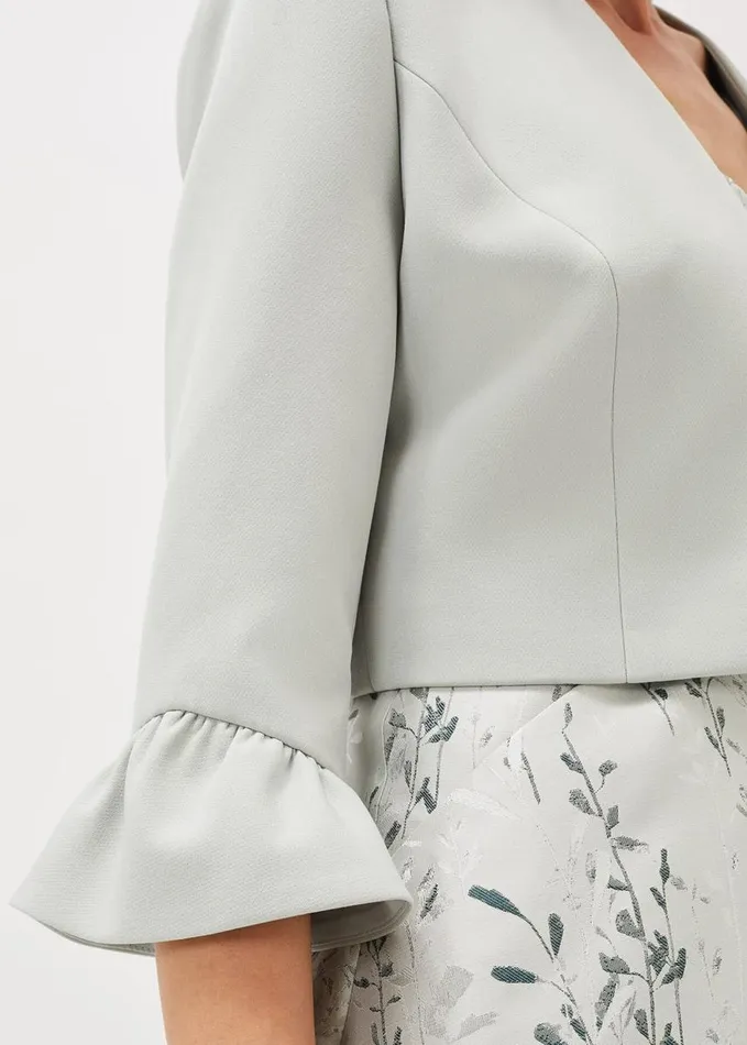 Phase Eight Inez Frill Cuff Occasion Jacket Eau De Nil Women Coats