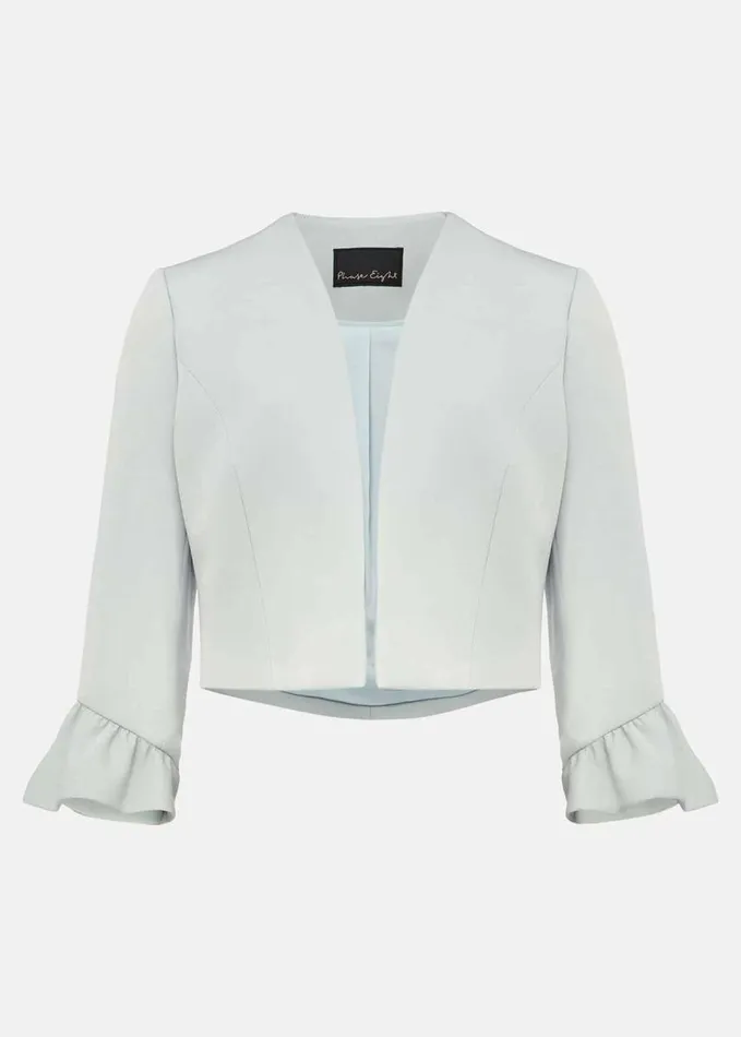 Phase Eight Inez Frill Cuff Occasion Jacket Eau De Nil Women Coats