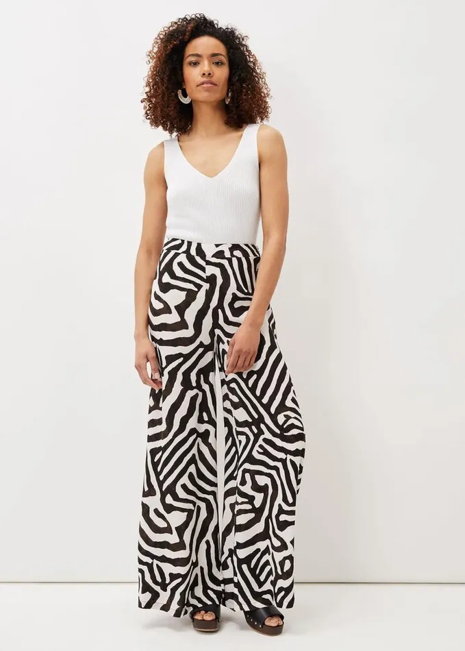 Phase Eight Isabelle Zebra Print Wide Leg Trouser Multicoloured Women Trousers