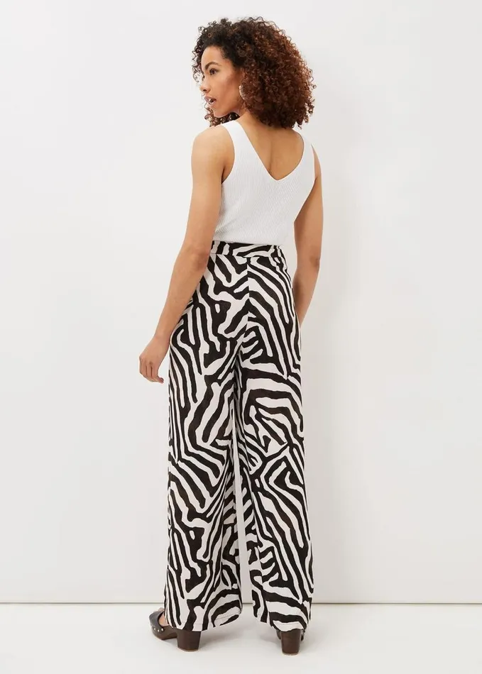 Phase Eight Isabelle Zebra Print Wide Leg Trouser Multicoloured Women Trousers