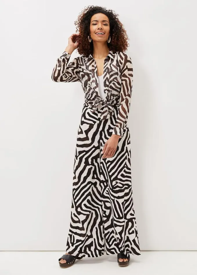 Phase Eight Isabelle Zebra Print Wide Leg Trouser Multicoloured Women Trousers