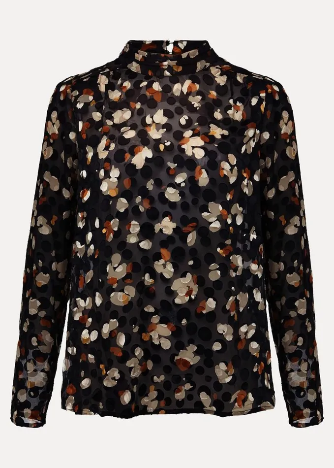 Phase Eight Jacey Leopard Spot Blouse Blackmulti Women Shirts and Blouses