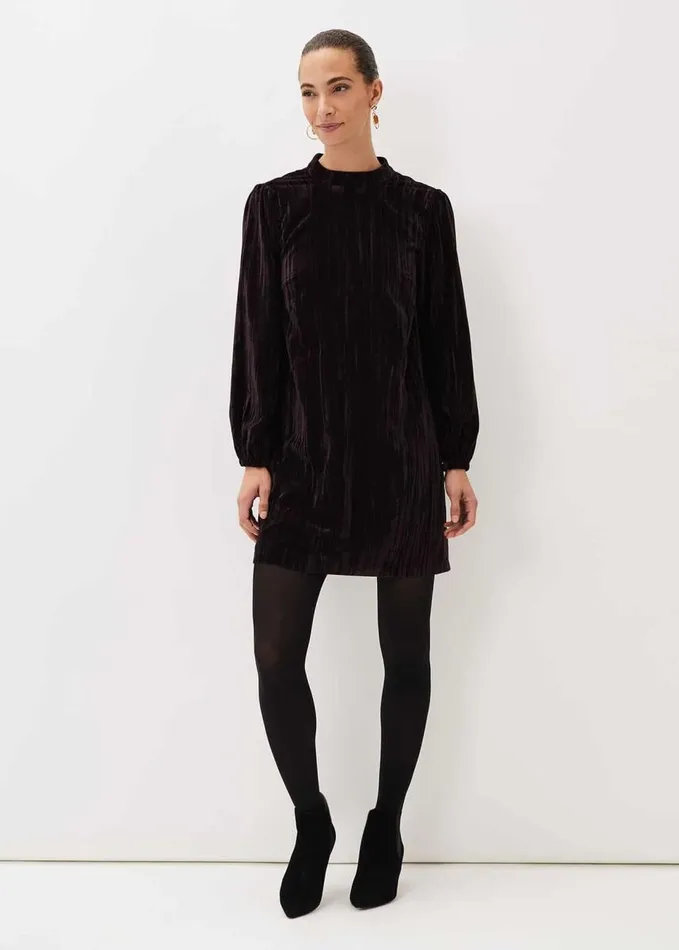 Phase Eight Jacinda Velvet Shift Dress Aubergine Women Dresses