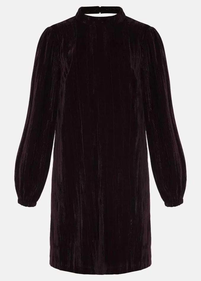 Phase Eight Jacinda Velvet Shift Dress Aubergine Women Dresses