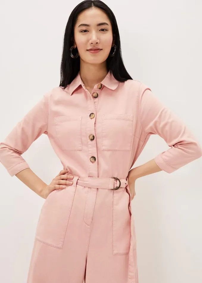 Phase Eight Jarah Denim Jumpsuit Rose Women Dresses