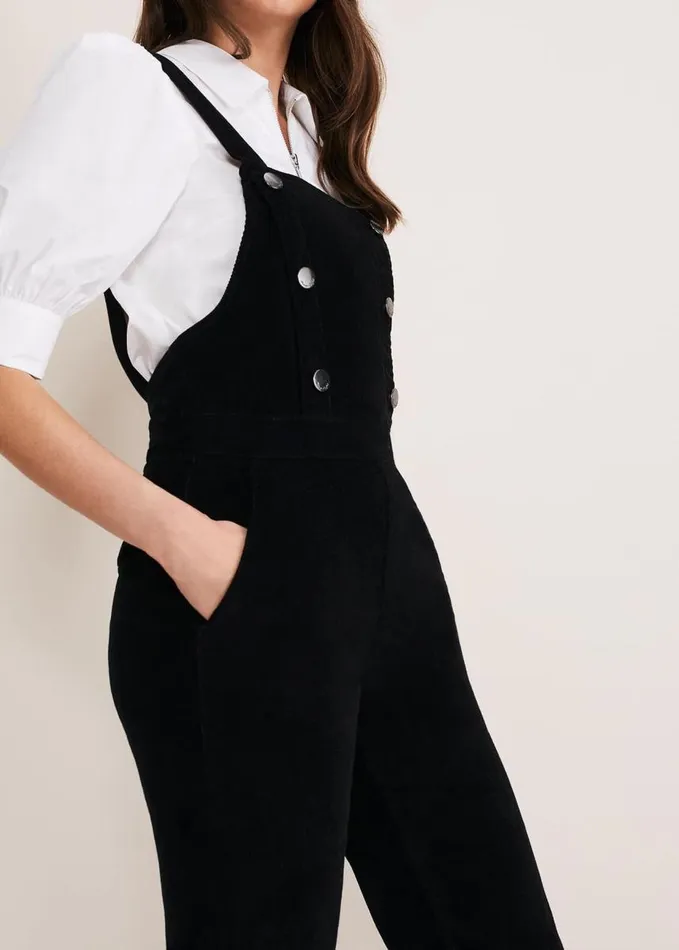 Phase Eight Jasira Corduroy Dungarees Black Women Dresses
