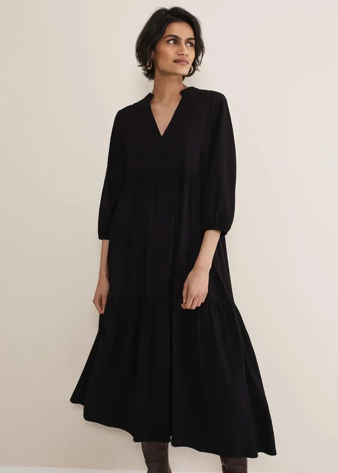 Phase Eight Jayde Midaxi Tiered Dress Black Women Dresses