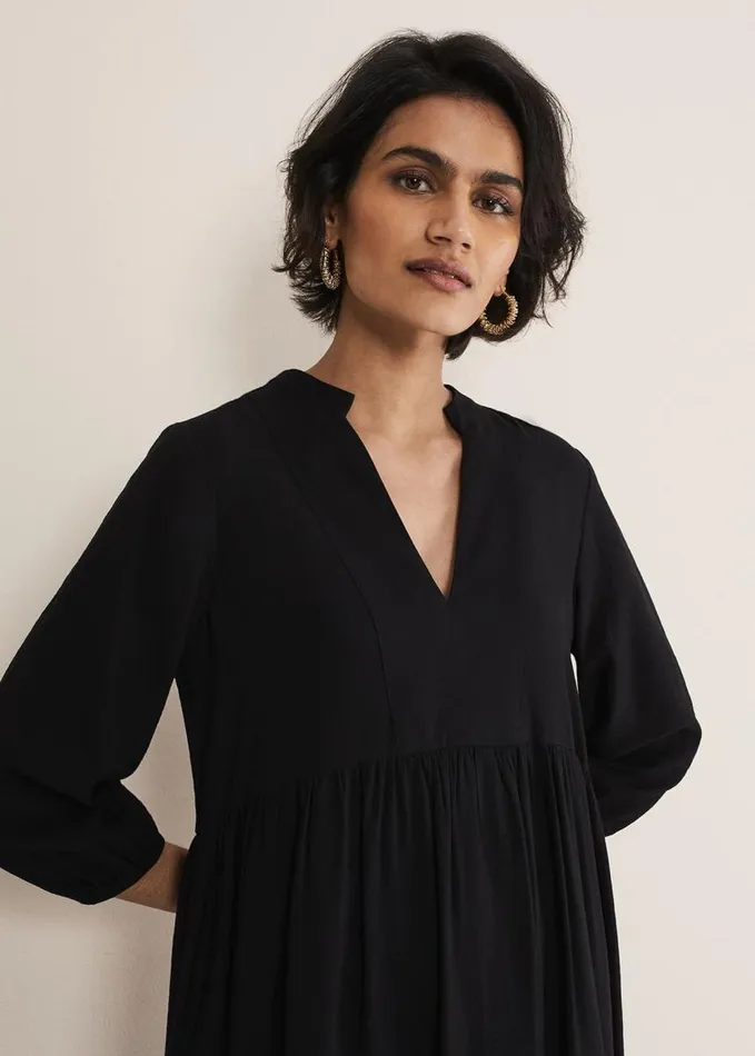 Phase Eight Jayde Midaxi Tiered Dress Black Women Dresses