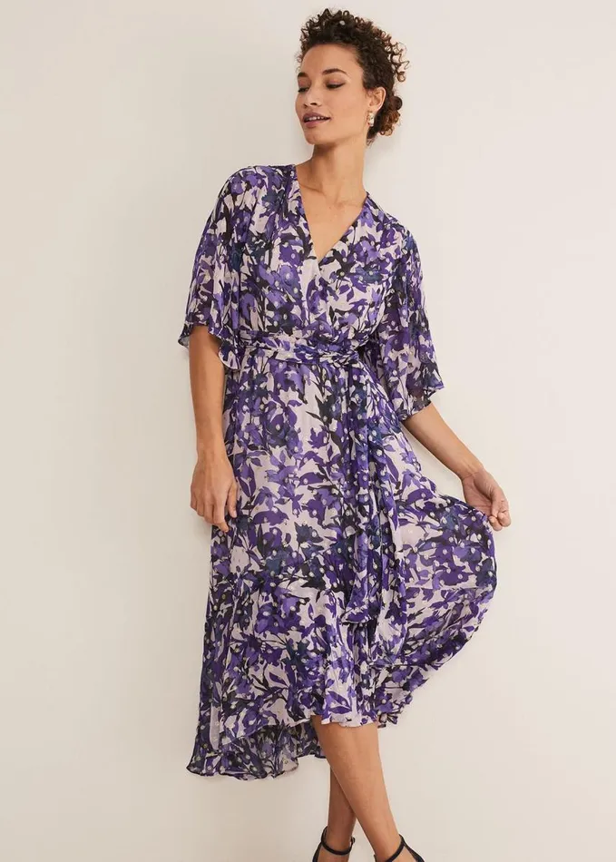 Phase Eight Juliette Floral Wrap Midaxi Dress Lattemulti Women Dresses