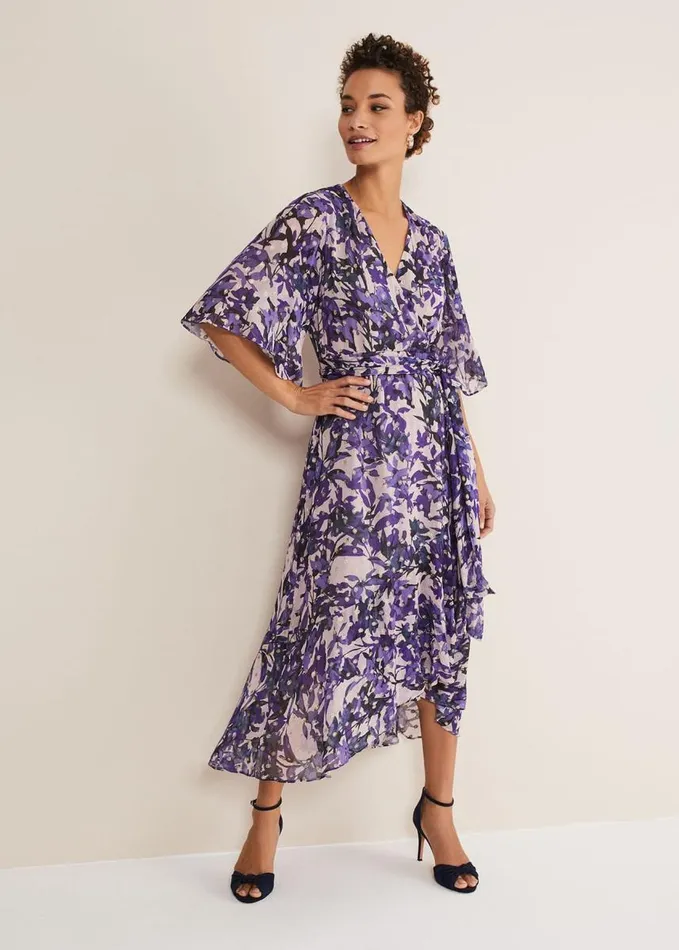 Phase Eight Juliette Floral Wrap Midaxi Dress Lattemulti Women Dresses