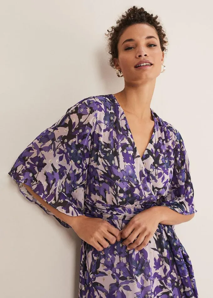 Phase Eight Juliette Floral Wrap Midaxi Dress Lattemulti Women Dresses