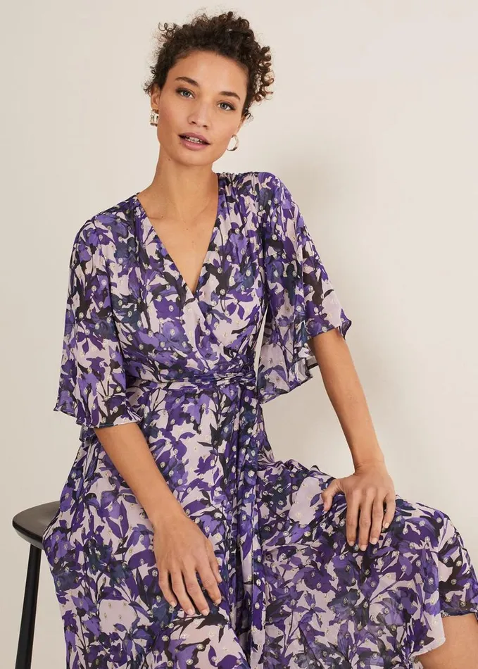 Phase Eight Juliette Floral Wrap Midaxi Dress Lattemulti Women Dresses