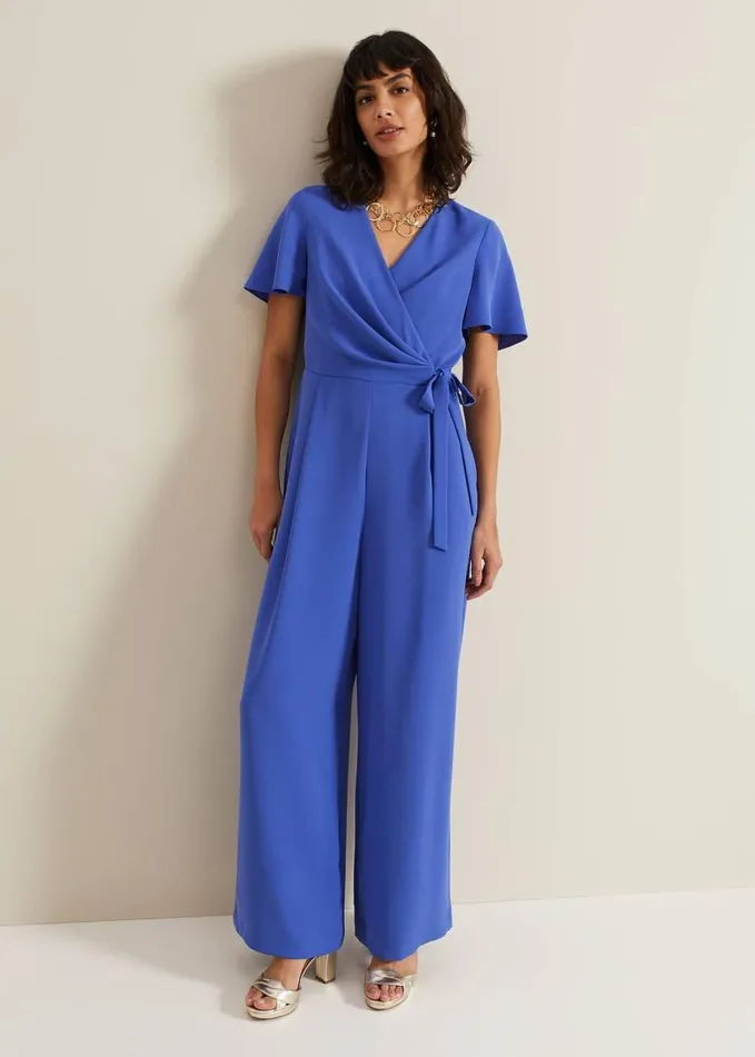 Phase Eight Julissa Blue Wide Leg Jumpsuit Blue Women Jumpsuits