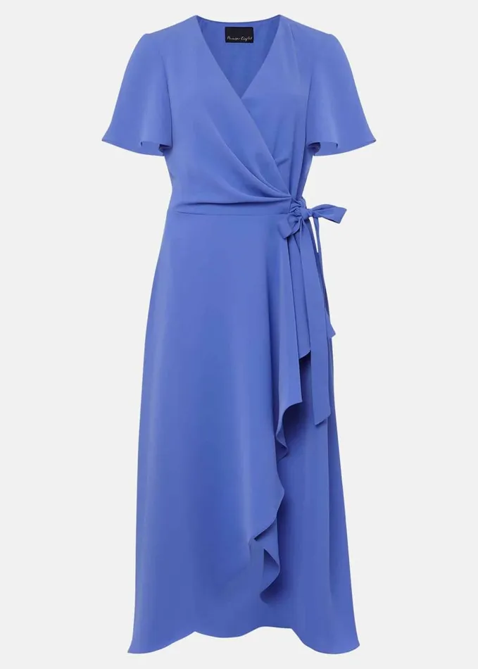 Phase Eight Julissa Ruffle Wrap Midi Dress Foxglove Blue Women Dresses