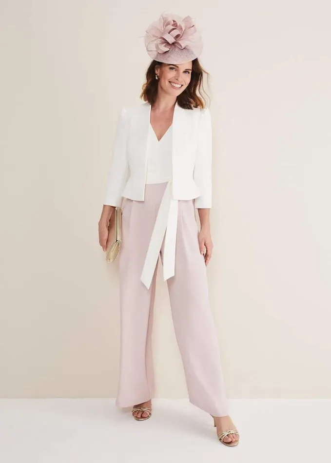 Phase Eight Kallie V Neck Frill Jumpsuit Antique Roseivory Women Dresses