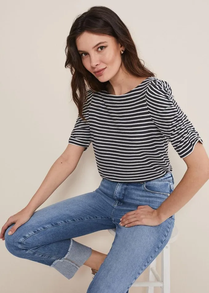 Phase Eight Karla Striped Top Navywhite Women Tops and TShirts