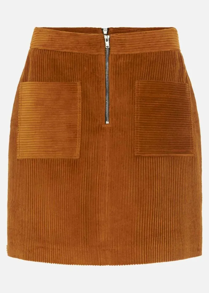 Phase Eight Kennedy Corduroy Mini Skirt Ochre Women Skirts