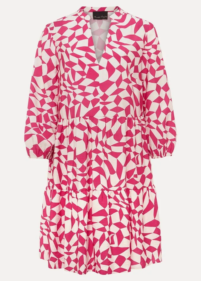 Phase Eight Kesia Pink Geo Swing Mini Dress Pink Women Dresses