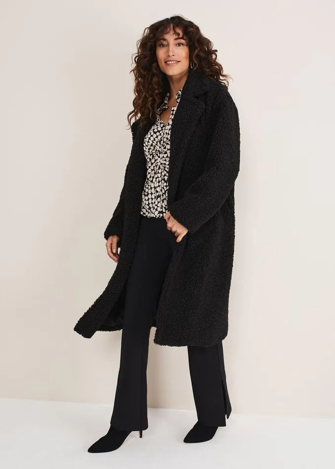 Phase Eight Kesia Ruched Front Heart Print Shirt Blackcamel Women Shirts and Blouses
