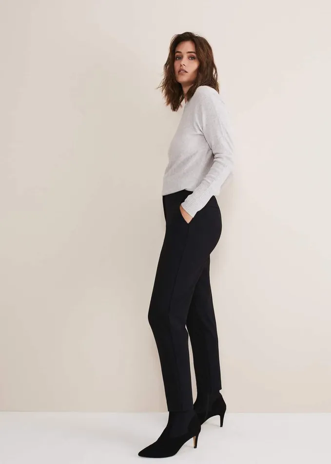 Phase Eight Kimia Ponte Tapered Trouser Black Women Trousers