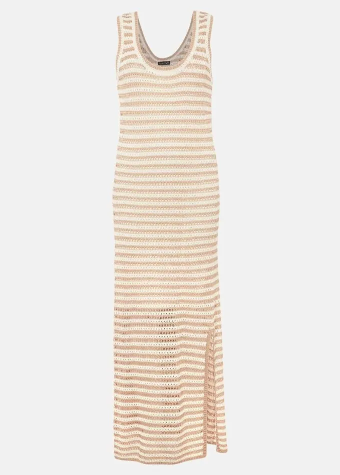 Phase Eight Kimmy Crochet Stripe Maxi Dress Stoneivory Women Dresses
