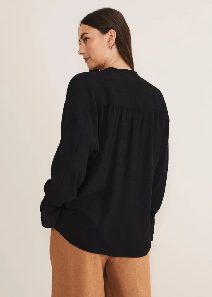 Phase Eight Kym VNeck Textured Blouse Black Women Shirts and Blouses