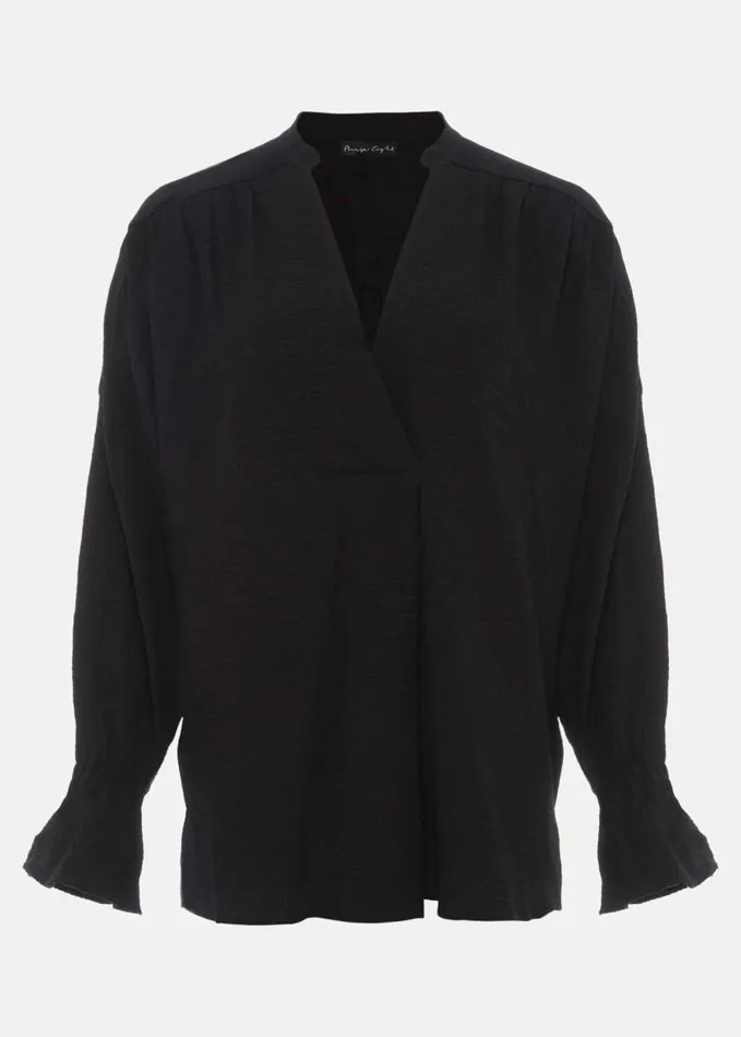 Phase Eight Kym VNeck Textured Blouse Black Women Shirts and Blouses