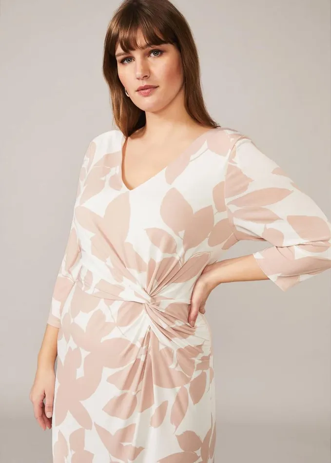 Phase Eight Lana Leaf Print Dress Ivorynatural Women Dresses