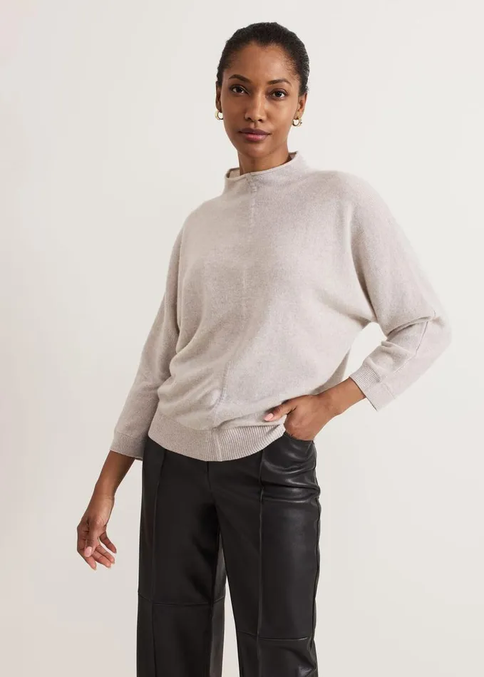 Phase Eight Layla Cashmere Jumper Pale Grey Women Knitwear