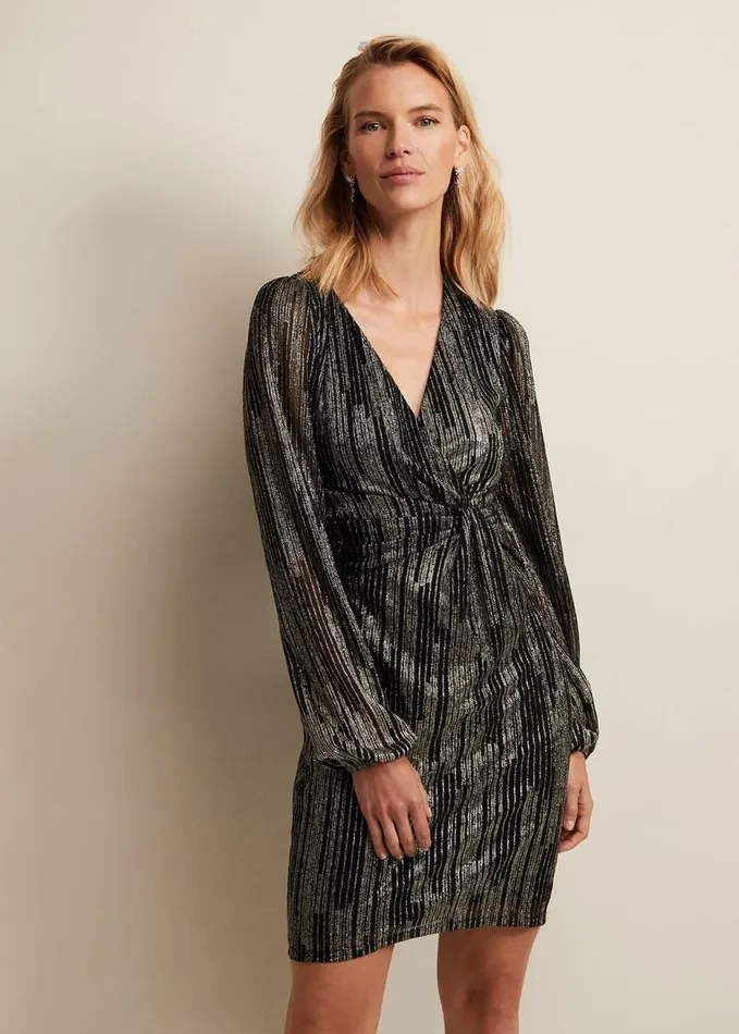 Phase Eight Laylin Sparkly Mini Dress Bronze Women Dresses