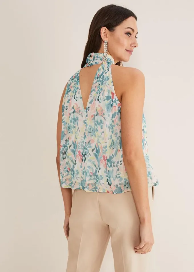 Phase Eight Lea Floral Pleat Blouse Pastelsmulti Women Shirts and Blouses