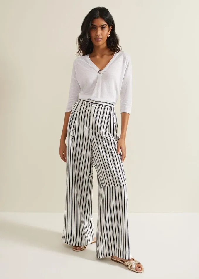 Phase Eight Leah Linen Top White Women Tops and TShirts