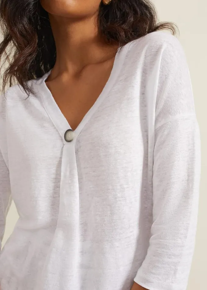 Phase Eight Leah Linen Top White Women Tops and TShirts